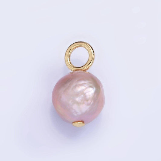 Dainty pretty mauve pink purple oval baroque pear pearl charm teardrop genuine freshwater mermaid pearls pendant p1703