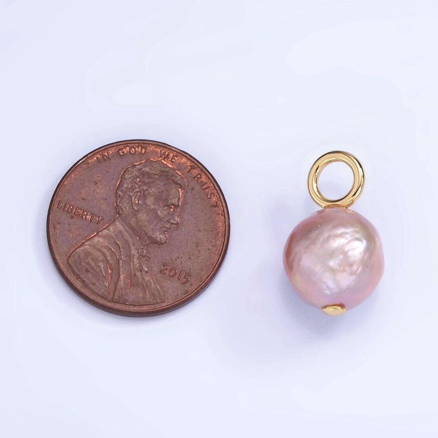 Dainty pretty mauve pink purple oval baroque pear pearl charm teardrop genuine freshwater mermaid pearls pendant p1703