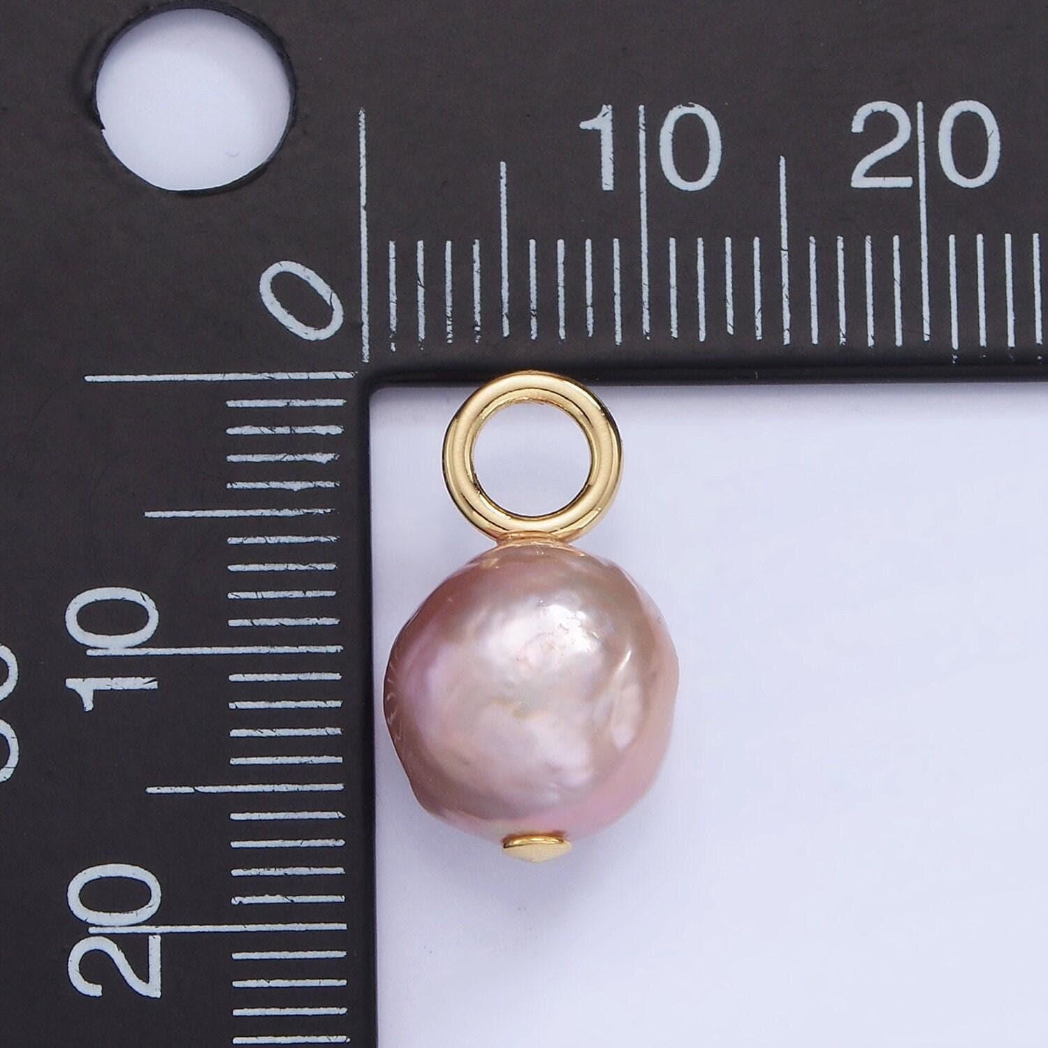 Dainty pretty mauve pink purple oval baroque pear pearl charm teardrop genuine freshwater mermaid pearls pendant p1703