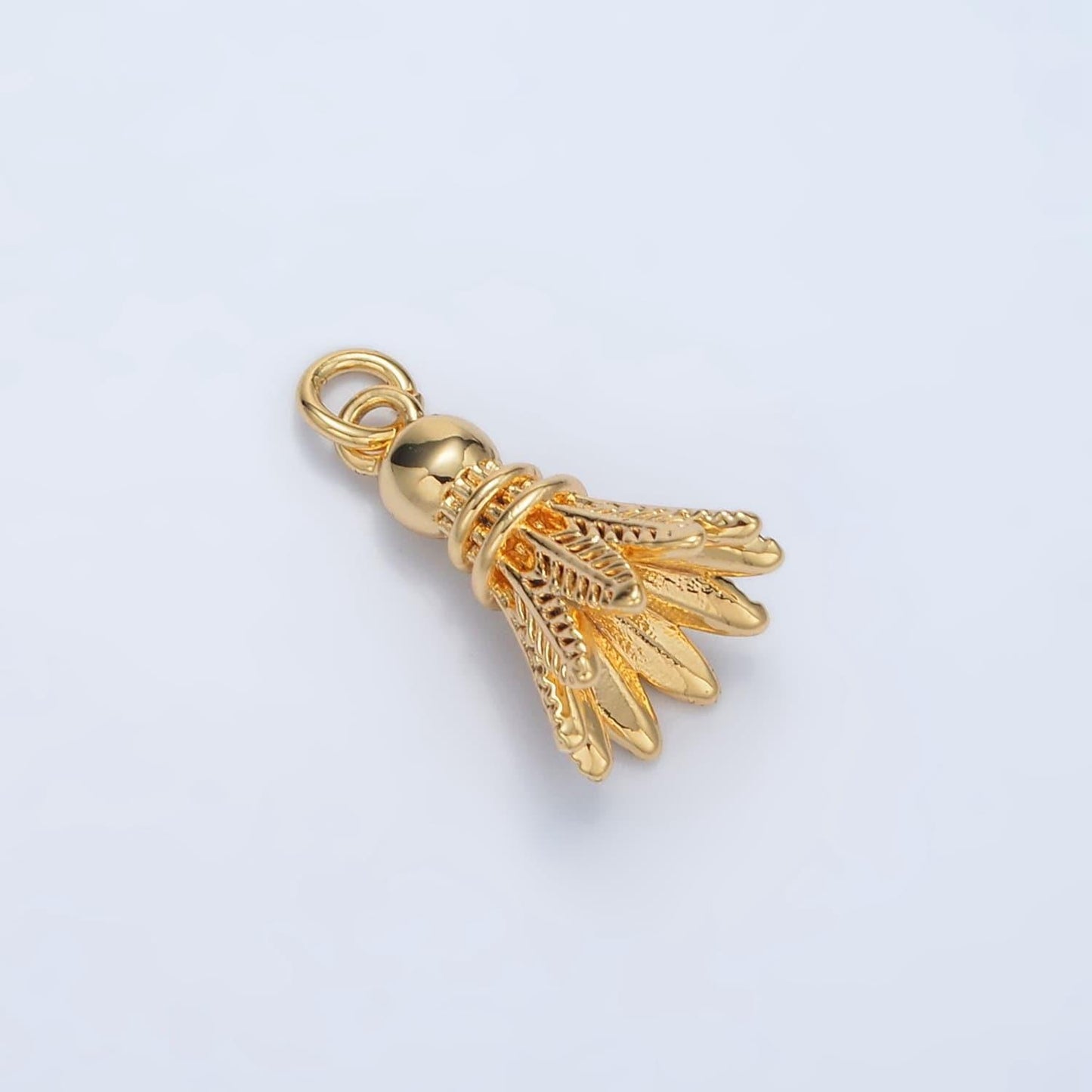 14k gold filled shuttlecock pendant charm for badminton sport jewelry inspired necklace bracelet component | d800