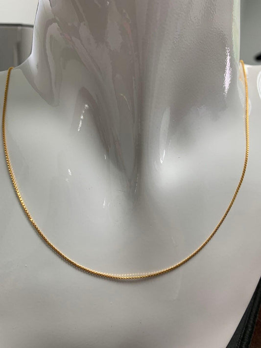 1pc 17.5'' 0.7mm ready to wear gold rollo box chain necklace, layering dainty box chain for jewelry making with pendant charm,307
