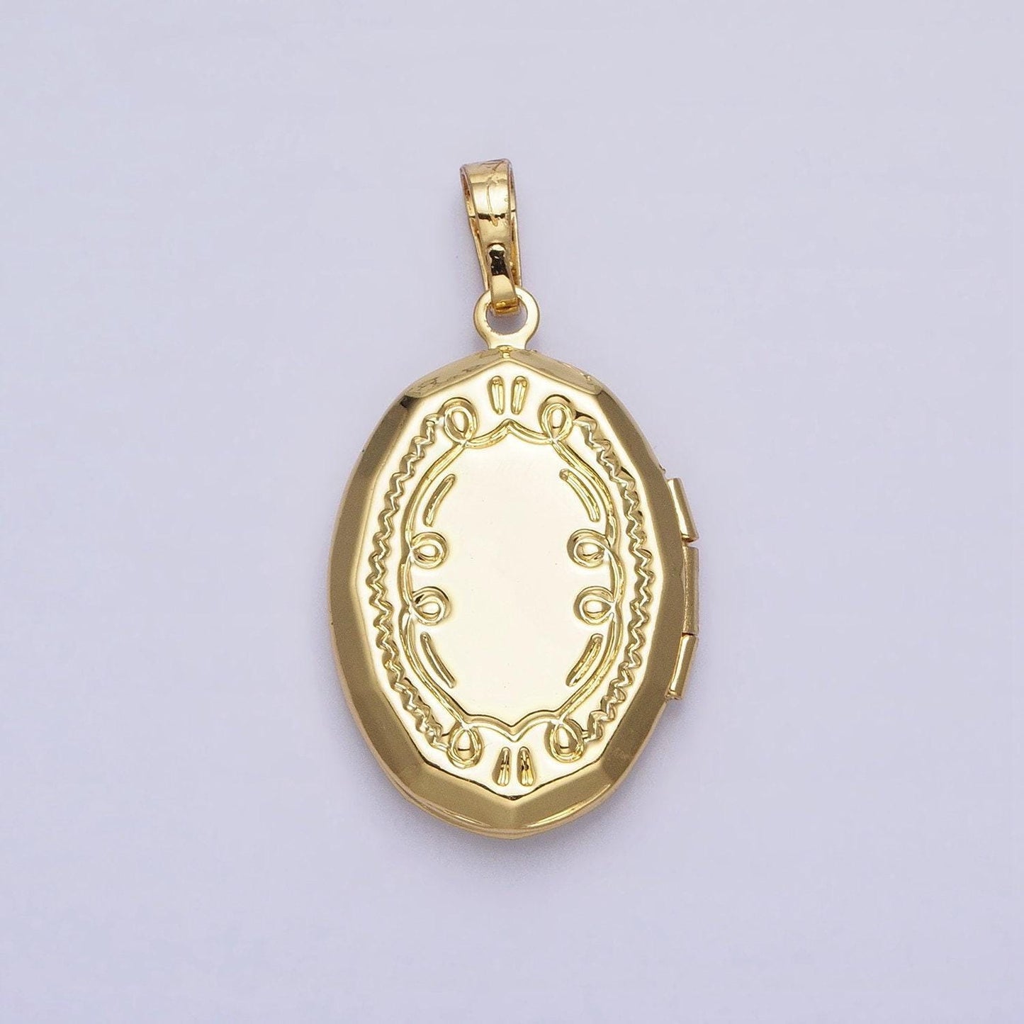 24k gold filled abalone oval geometric classics necklace locket in gold & silver | aa369 aa370