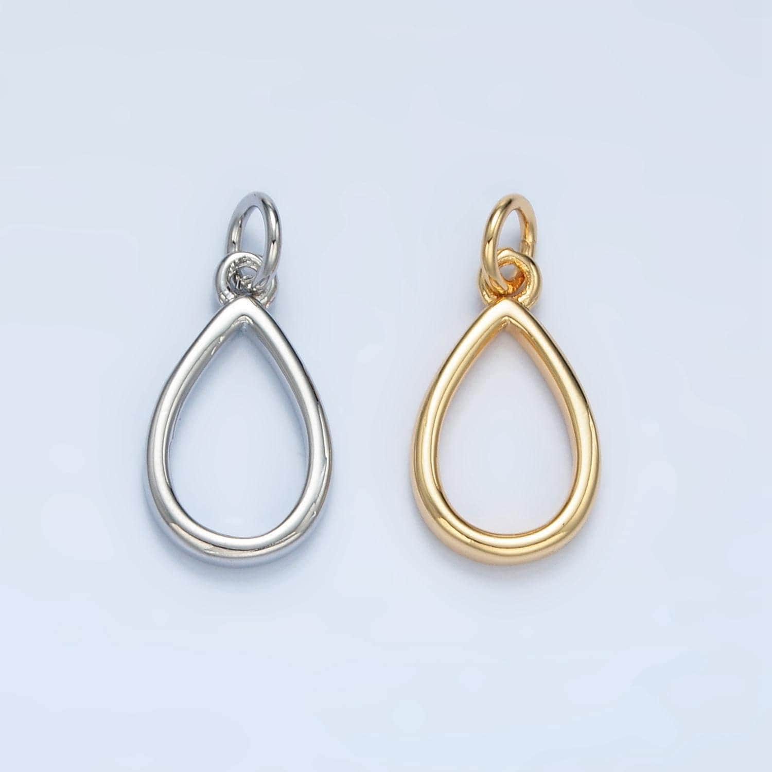 Dainty gold filled tear drop charm shaped add-on charm pendant open teardrop geometric jewelry d744