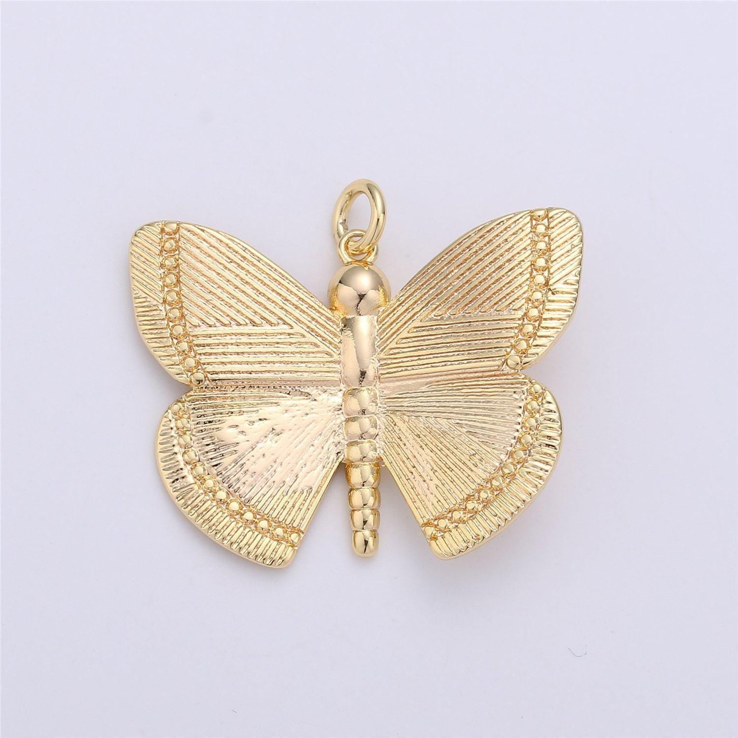 14k gold filled butterfly pendant mariposa butterfly charms for bracelet, earring, necklace component for jewelry making supply