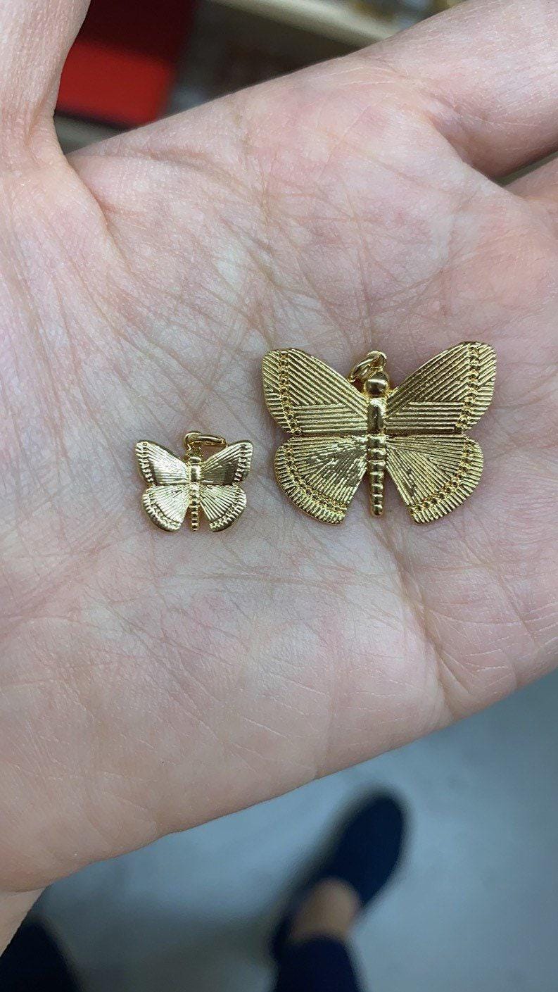 14k gold filled butterfly pendant mariposa butterfly charms for bracelet, earring, necklace component for jewelry making supply