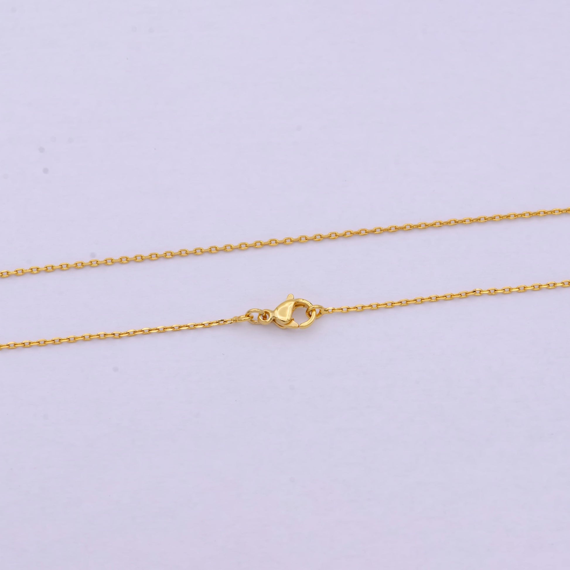 24k gold filled chain necklace, dainty 0.9mm cable finished chain, 17.5"inch layering necklace | wa-615