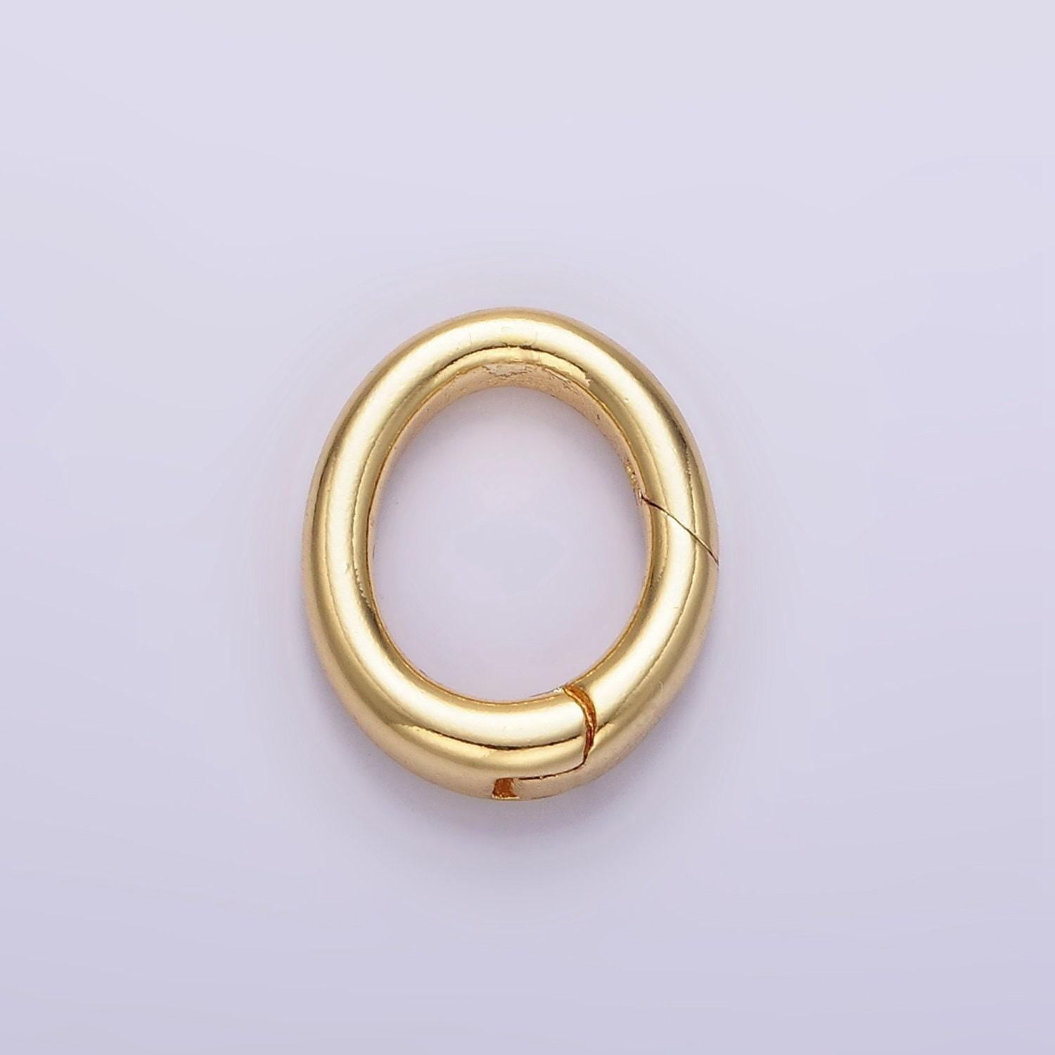 Mini gold filled rings spring oval spring gate ring clasp for jewelry small oval push gate snap hook for charm holder jewelry making z-798