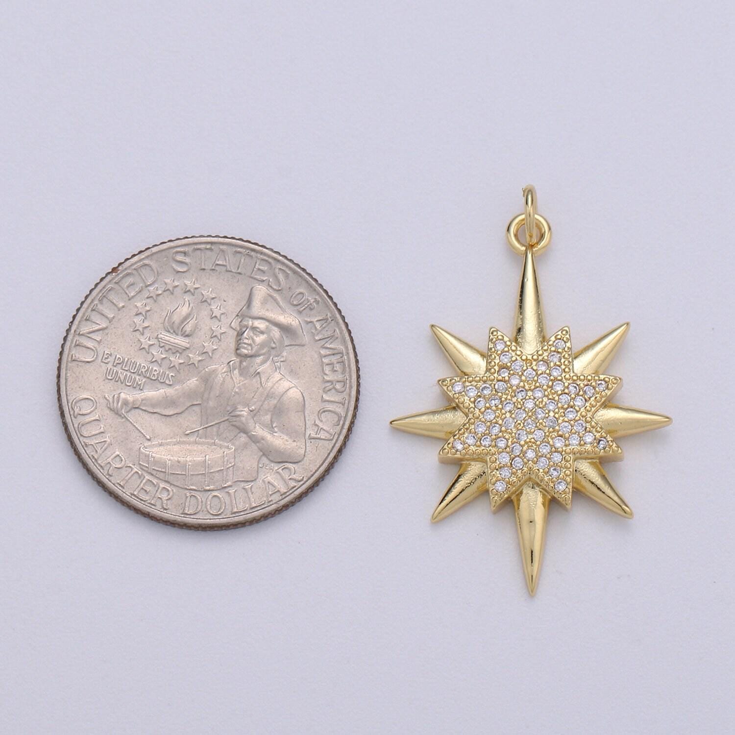 1pcs micro pave star charms, cubic zirconia charms, gold star charm, necklace pendant bracelet charms star celestial jewelry