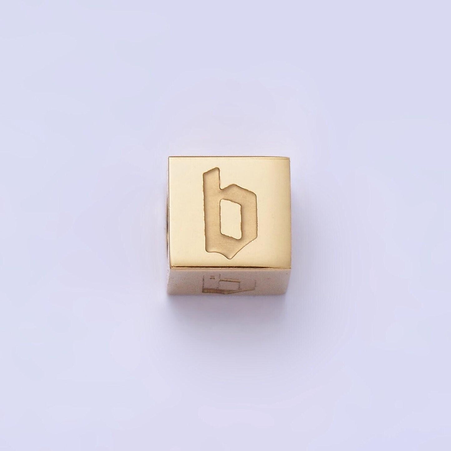 Gold stainless steel gothic letter bead spacer old english alphabet for bracelet necklace jewelry initial charm supplies tarnish free a-937