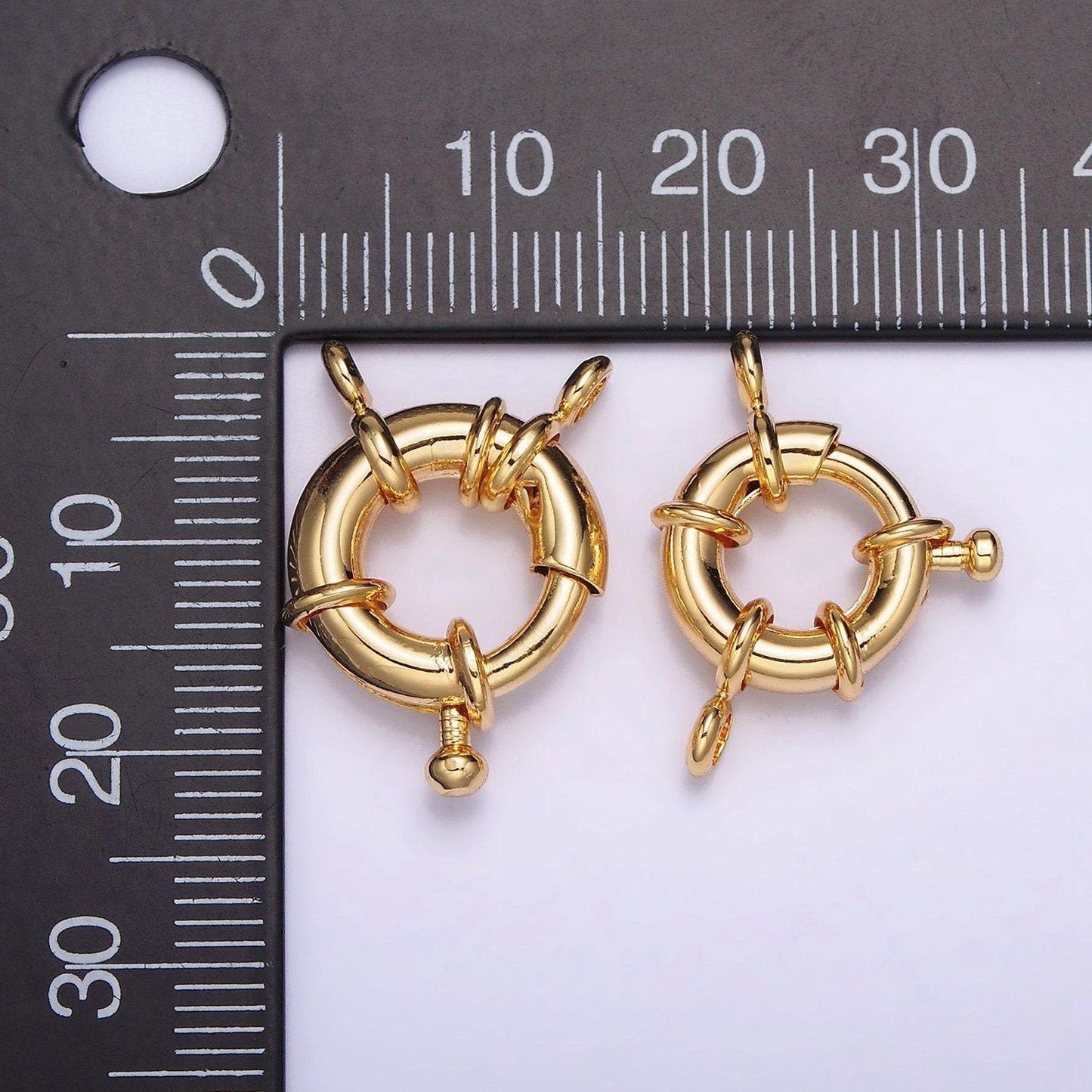 16k gold filled 16mm, 18.5mm double loop sailor clasps jewelry making closure supply | z451 z452