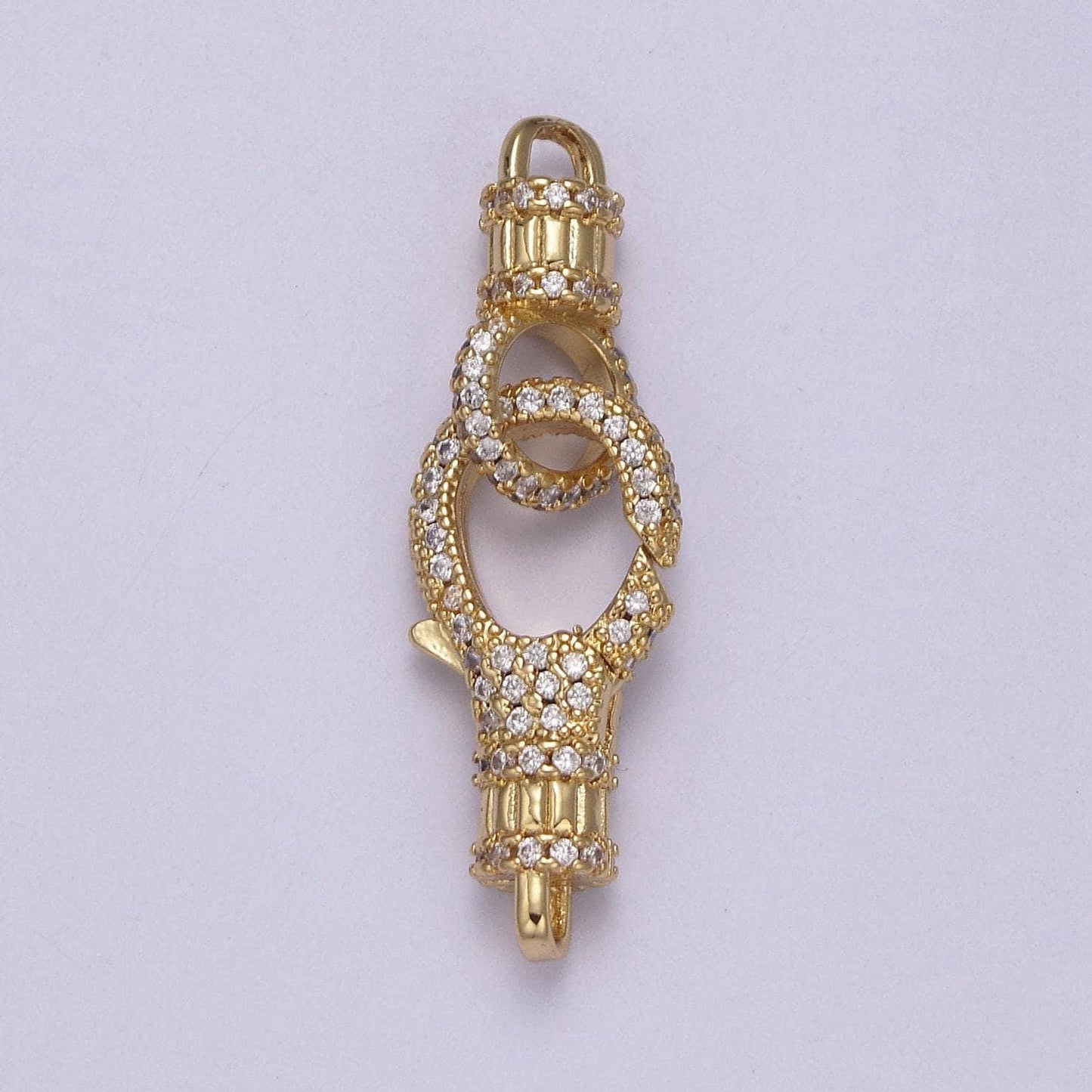 Wholesale clear micro pave cz lobster claw clasps gold with clear cz silver parrot clasp for necklace bracelet enhancer k-756