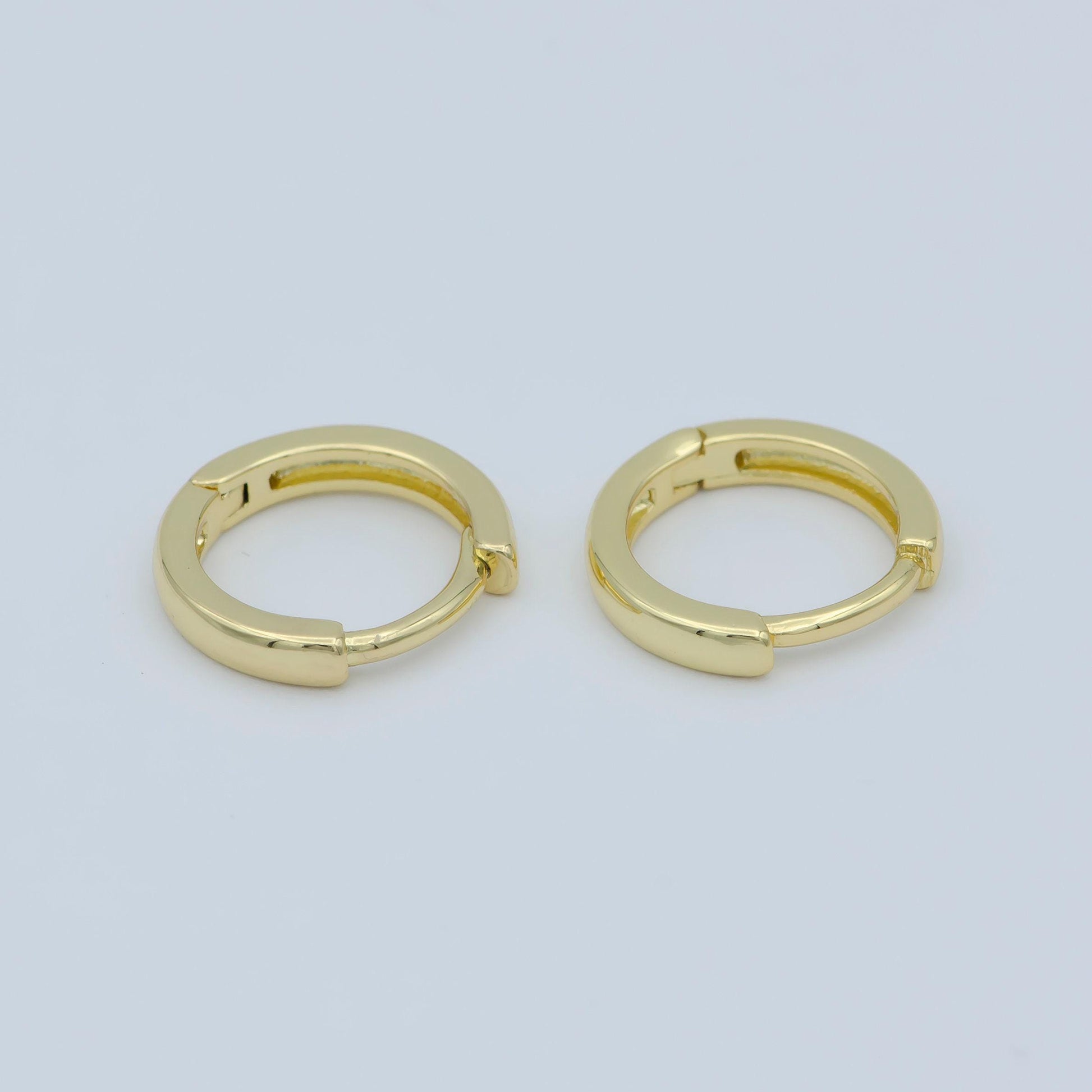 Dainty 12.6mm huggie earring, 24k gold filled hoop huggie for minimalist jewelry component everday wear perfect gift for her, p-263