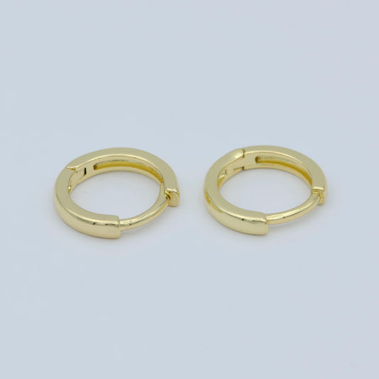 Dainty 12.6mm huggie earring, 24k gold filled hoop huggie for minimalist jewelry component everday wear perfect gift for her, p-263