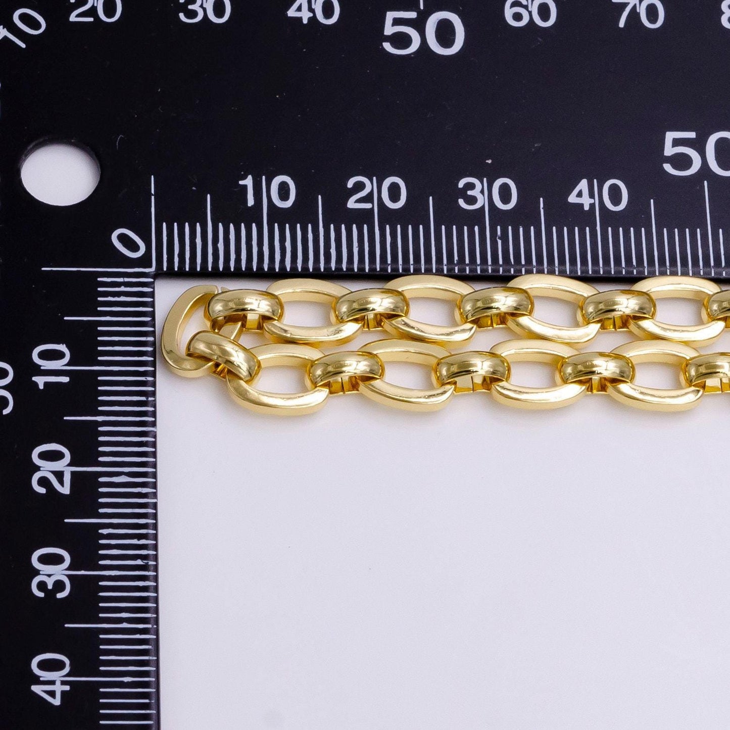 24k gold filled bold chain 7mm cable boxy link chunky statement unfinished chain for jewelry making | roll-1376