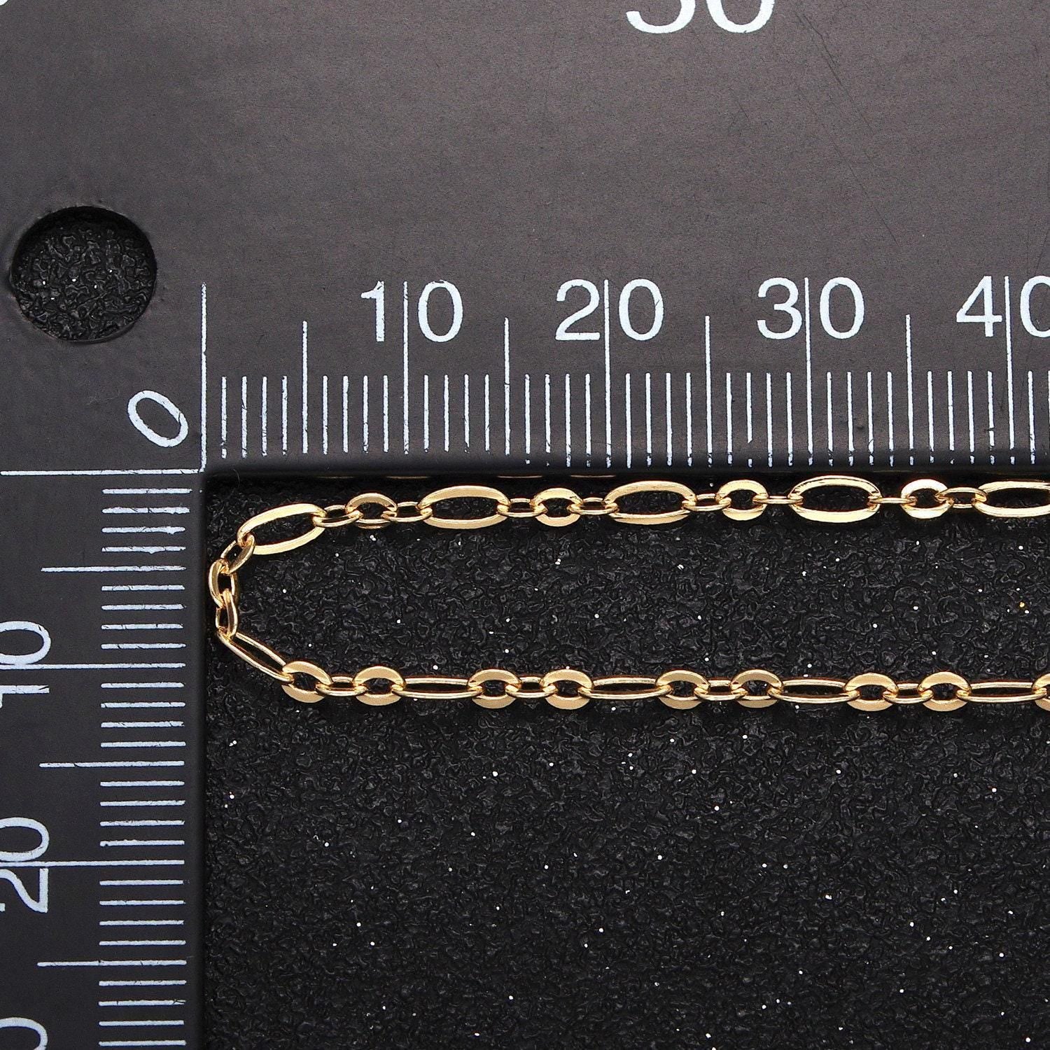 Dainty 24k, white gold filled 2.5mm cable rolo link jewelry making gold, silver unfinished chain by yard | roll-1057 roll-1083