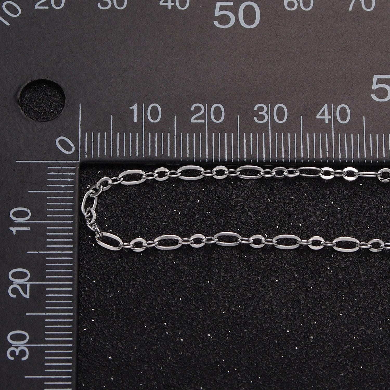 Dainty 24k, white gold filled 2.5mm cable rolo link jewelry making gold, silver unfinished chain by yard | roll-1057 roll-1083