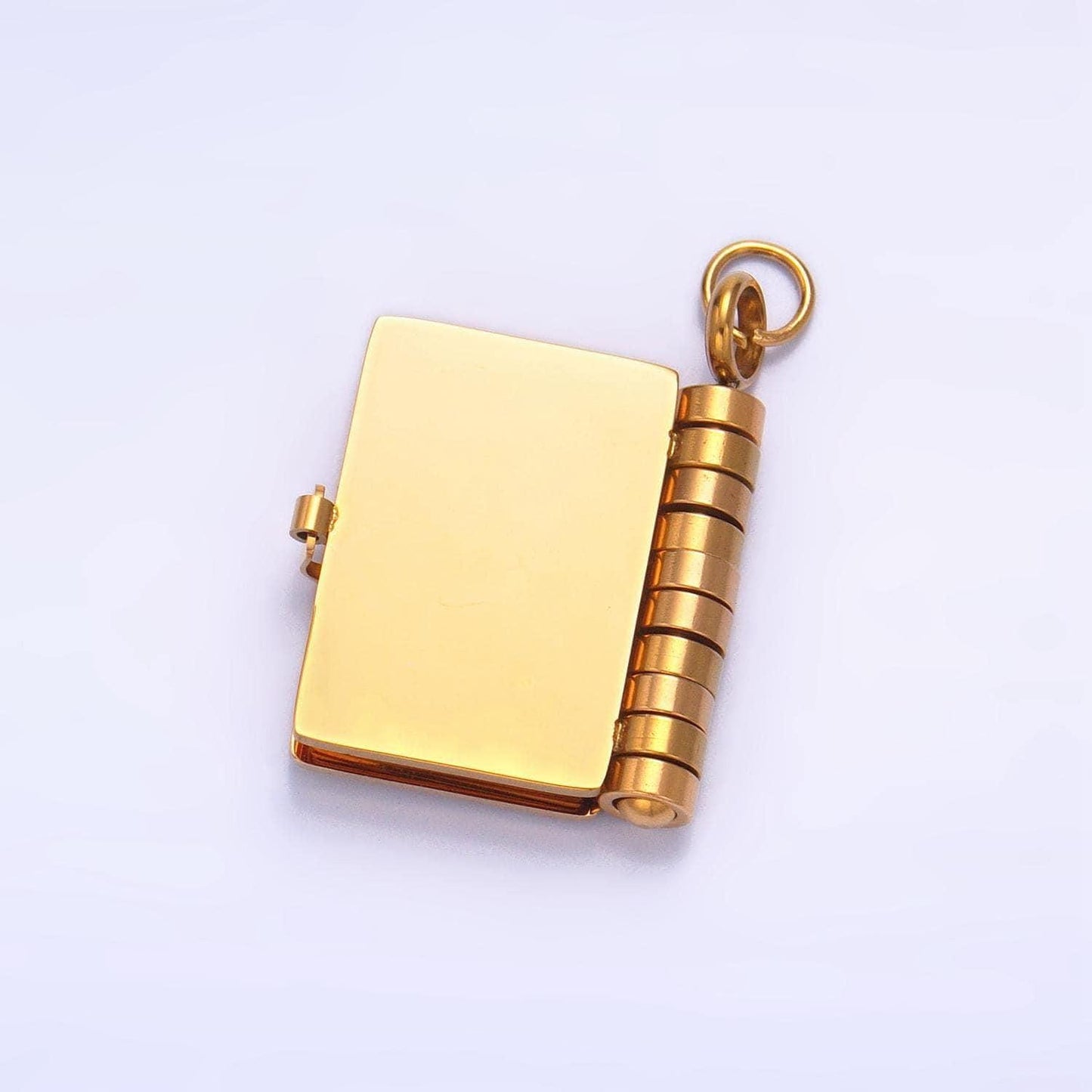 Dainty gold diary charm open book charm engravable blank paper charm for personalized message jewelry p-1324