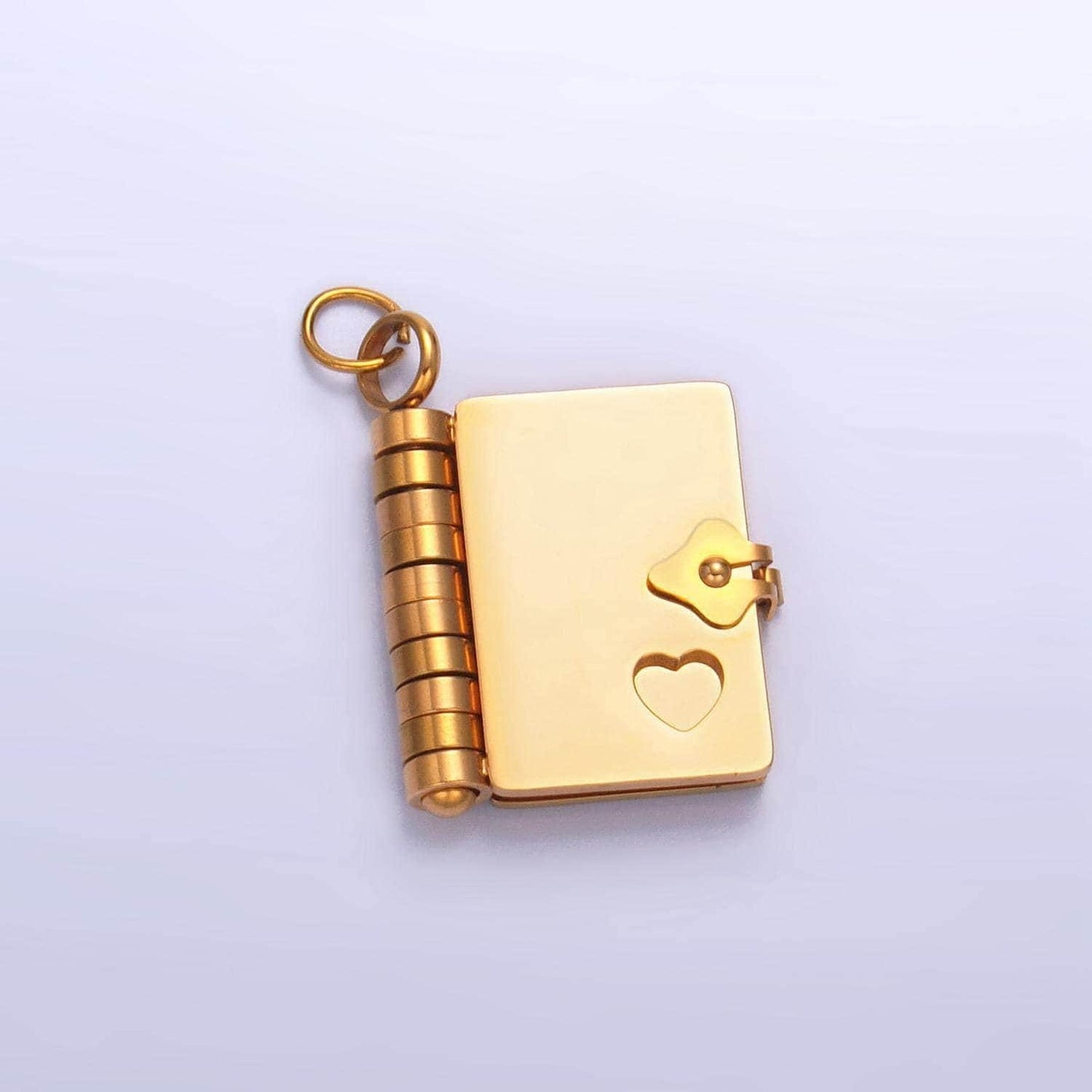 Dainty gold diary charm open book charm engravable blank paper charm for personalized message jewelry p-1324