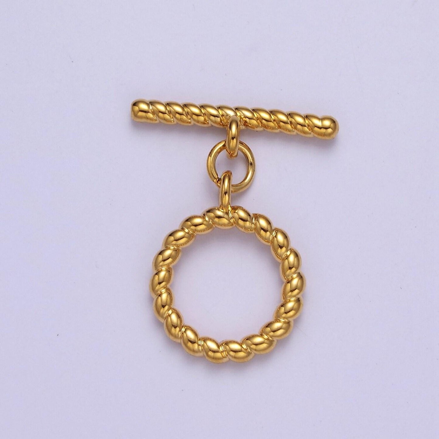 Gold round toggle clasp, bracelet necklace jewelry clasps, 24k gold filled ot clasp l-713