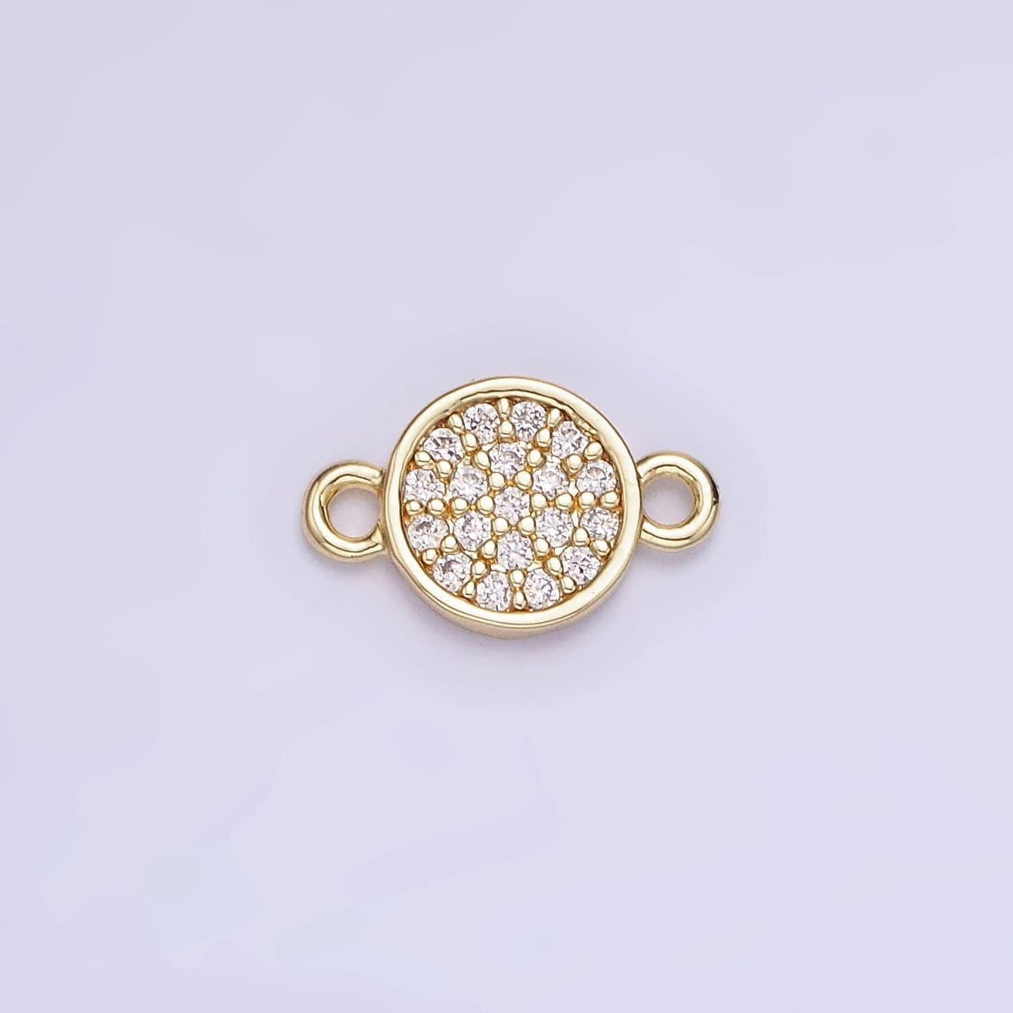 Mini 14k gold filled round charm connector cz micro pave, disc connector micro pave link connector for bracelet necklace supply g291