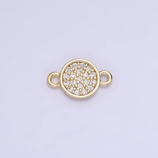 Mini 14k gold filled round charm connector cz micro pave, disc connector micro pave link connector for bracelet necklace supply g291