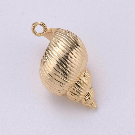 Gold fill conch shell, crown conch, shell, ocean, beach, sea, diy necklace bracelet charm pendant findings bead connector for jewelry make