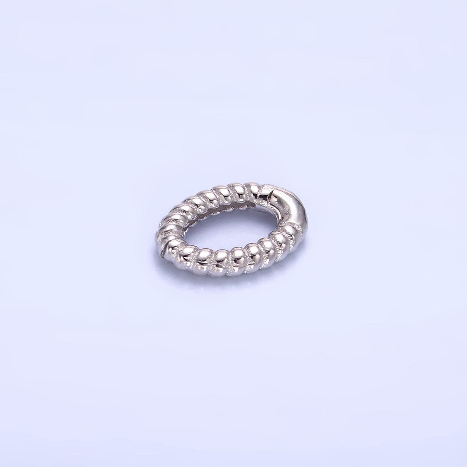 Mini silver oval twisted pull gate clasp sterling silver clasp for jewelry making supply | sl-820