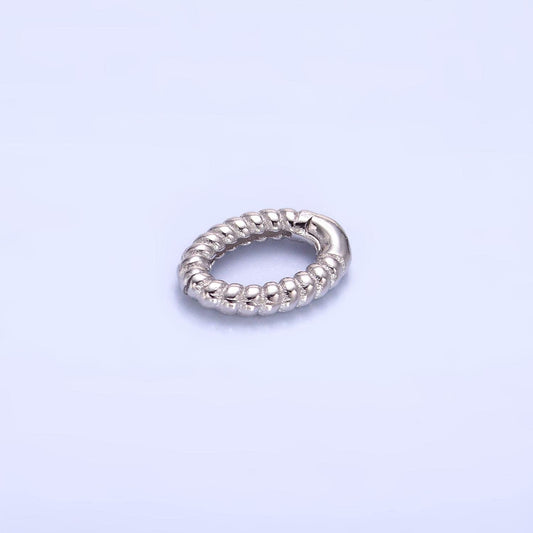 Mini silver oval twisted pull gate clasp sterling silver clasp for jewelry making supply | sl-820