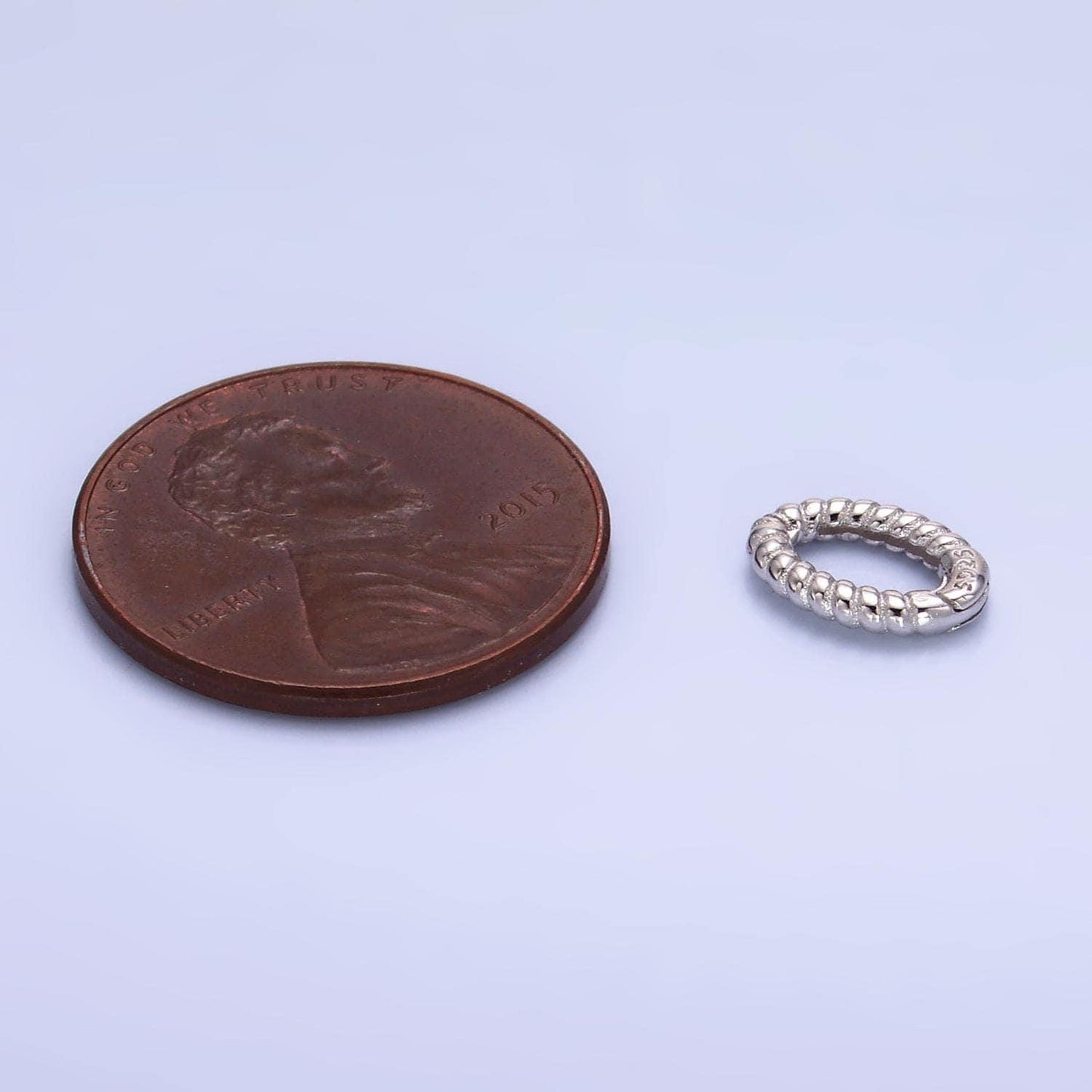 Mini silver oval twisted pull gate clasp sterling silver clasp for jewelry making supply | sl-820
