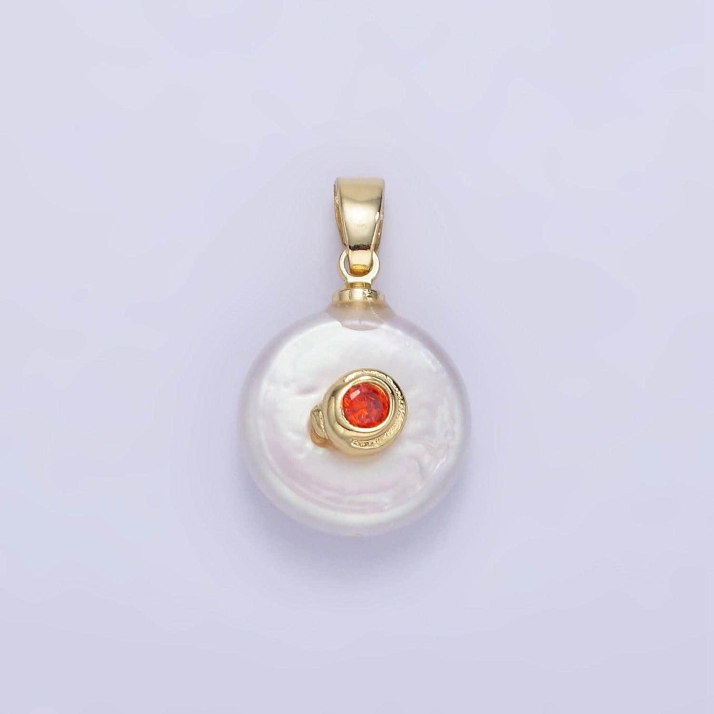 Freshwater pearl pendant cz freeform pearl round oval cz charms for bracelets necklace jewelry with clear, blue cz stone for wedding jewelry