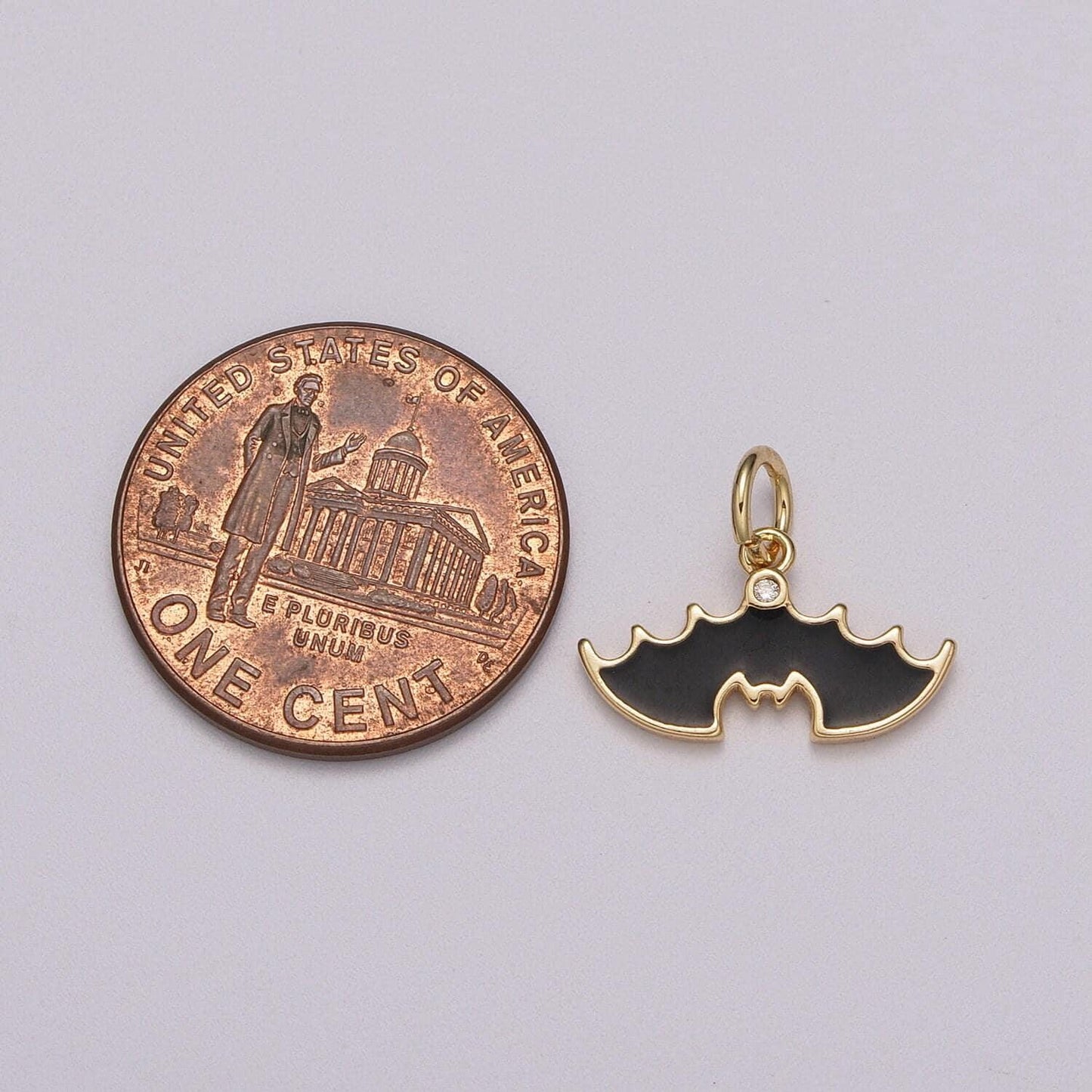 Dainty gold black bat charm enamel broom for halloween bat pendant halloween jewelry inspired for necklace bracelet earring supply