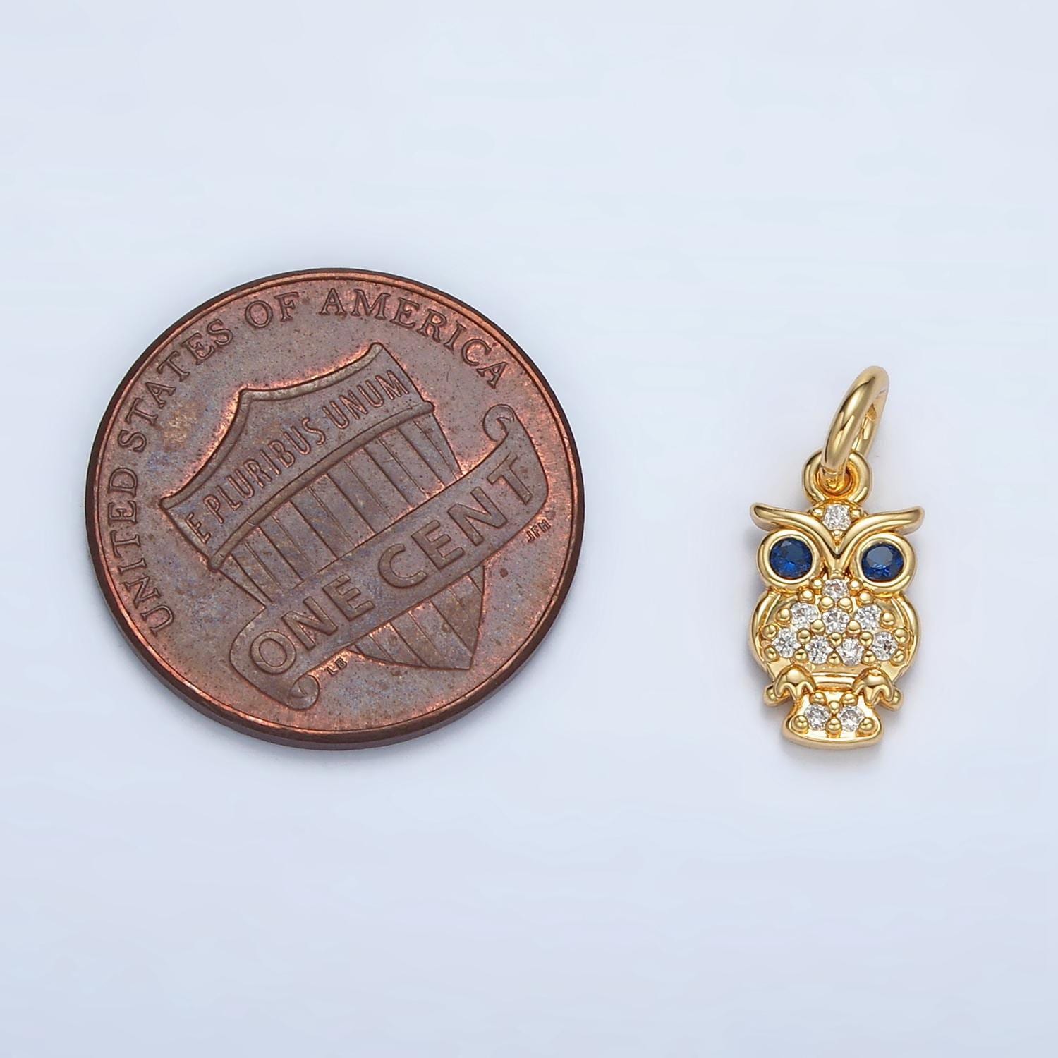 Mini gold owl charm tiny bird charm for bracelet earring necklace component e010