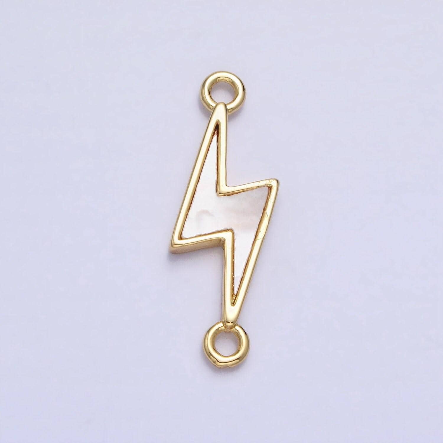 Small pearl bolt connector 2 loop gold filled thunder charm connector for necklace bracelet component handmade jewelry gift y-839