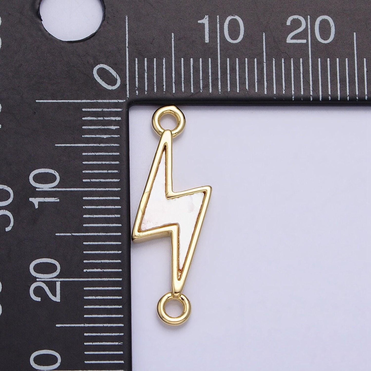 Small pearl bolt connector 2 loop gold filled thunder charm connector for necklace bracelet component handmade jewelry gift y-839