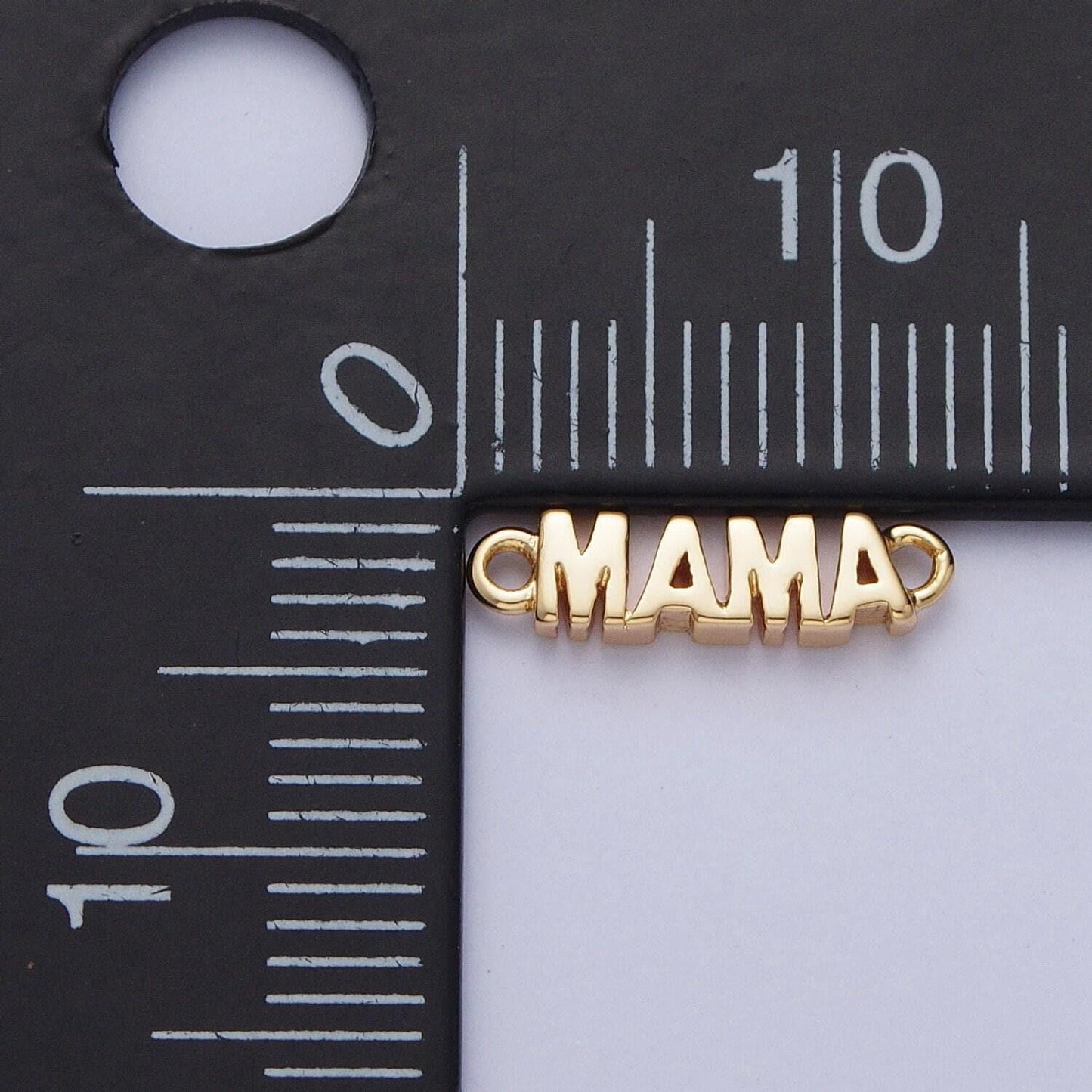 Dainty mama charm connector, 16k gold filled mama script link connector for bracelet necklace, mother's day mom's birthday gift idea | g-709