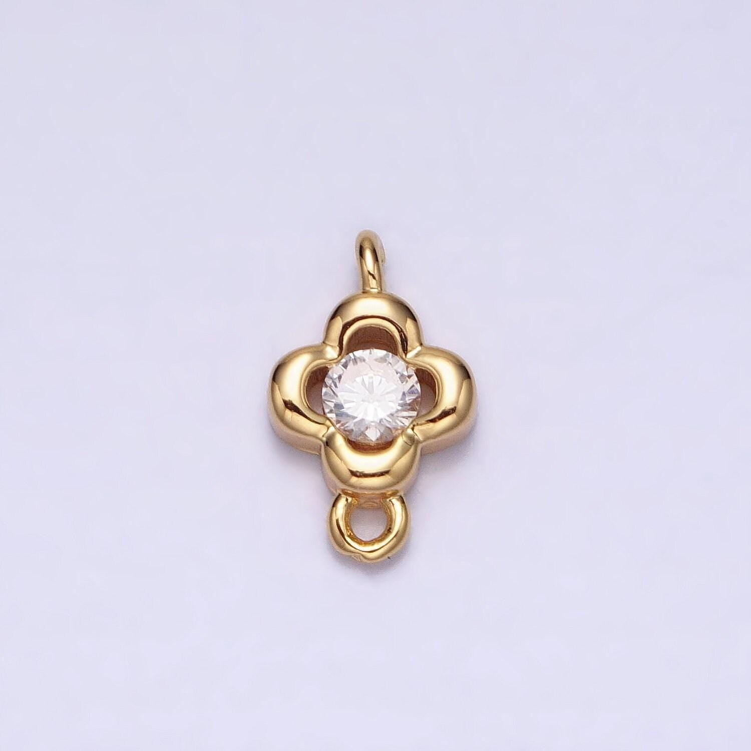 Mini gold flower charm connector for dainty flower jewelry finding handmade necklace earring bracelet link connector y-852