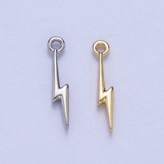 1x mini lightning bolt charms gold / silver bolt wizard charm,thunder pendant small charm for necklace bracelet earring supply ac052