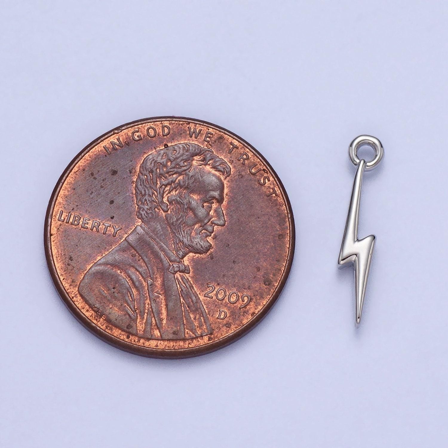 1x mini lightning bolt charms gold / silver bolt wizard charm,thunder pendant small charm for necklace bracelet earring supply ac052