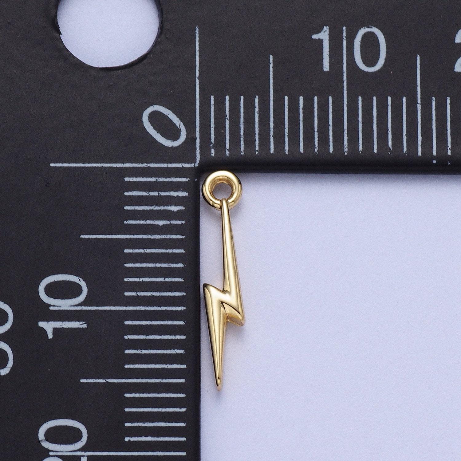 1x mini lightning bolt charms gold / silver bolt wizard charm,thunder pendant small charm for necklace bracelet earring supply ac052