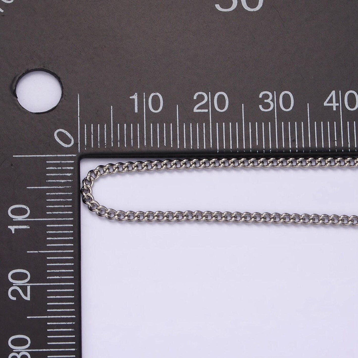 Stainless steel 1.5mm curb chain 18 inch layering necklace | wa-2274
