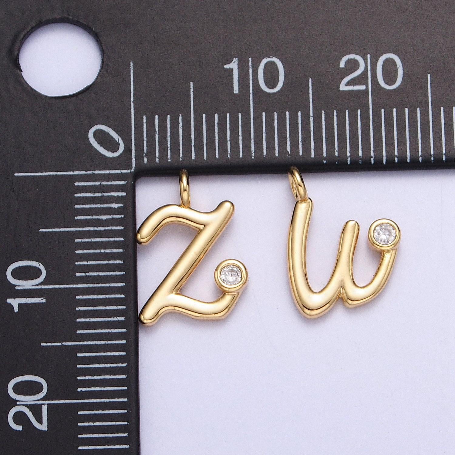 Dainty silver lower case initial letter alphabet charm pendant small cursive charm font simple minimalist personalized jewelry