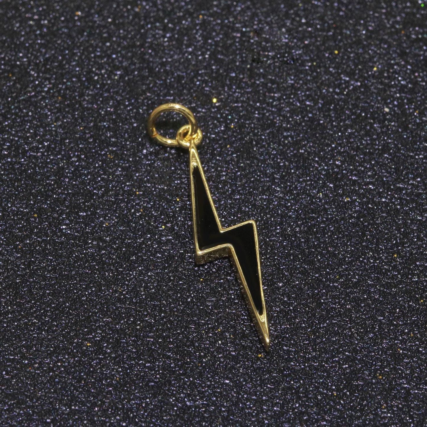 Enamel lighting gold charm colorful bolt pendant, statement jewelry rock n roll wizard thunder pendant for necklace earring bracelet, m305