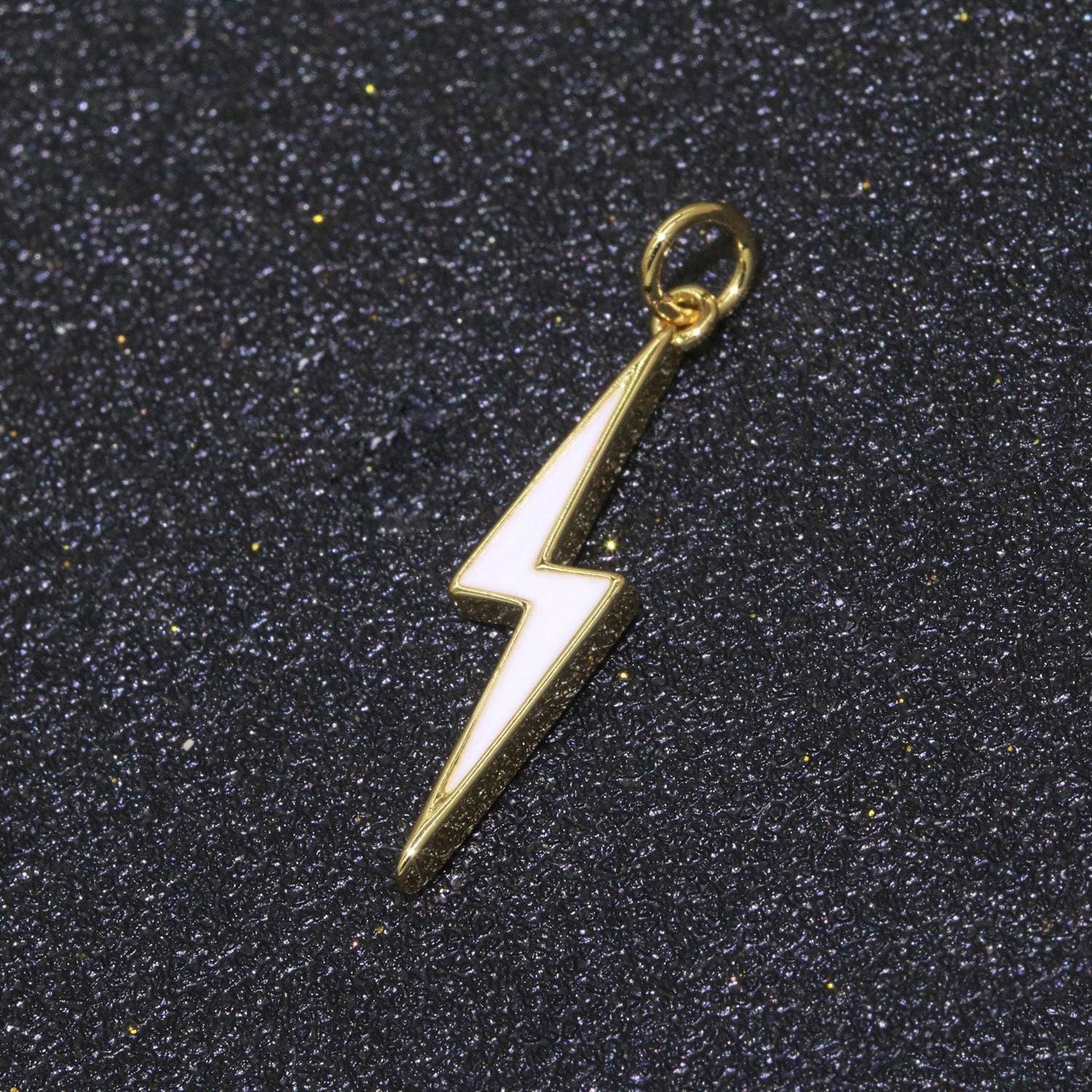 Enamel lighting gold charm colorful bolt pendant, statement jewelry rock n roll wizard thunder pendant for necklace earring bracelet, m305