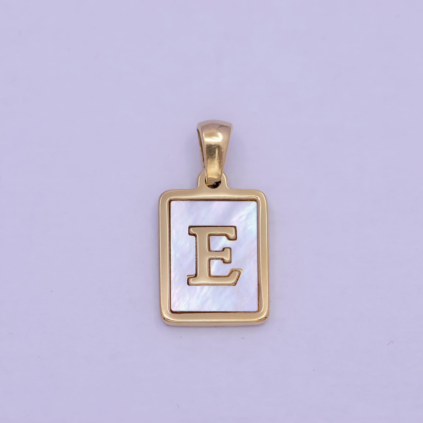 Mother of pearl letter charm gold tag alphabet charm, shell letter pendant personalized letters initial charm stainless steel tarnish free