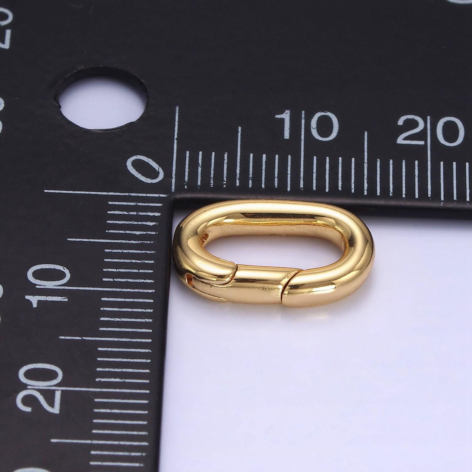 Wholesale mini oval gold enhancer charm holder gold push gate clasp multi charm holder for jewelry making supply z680