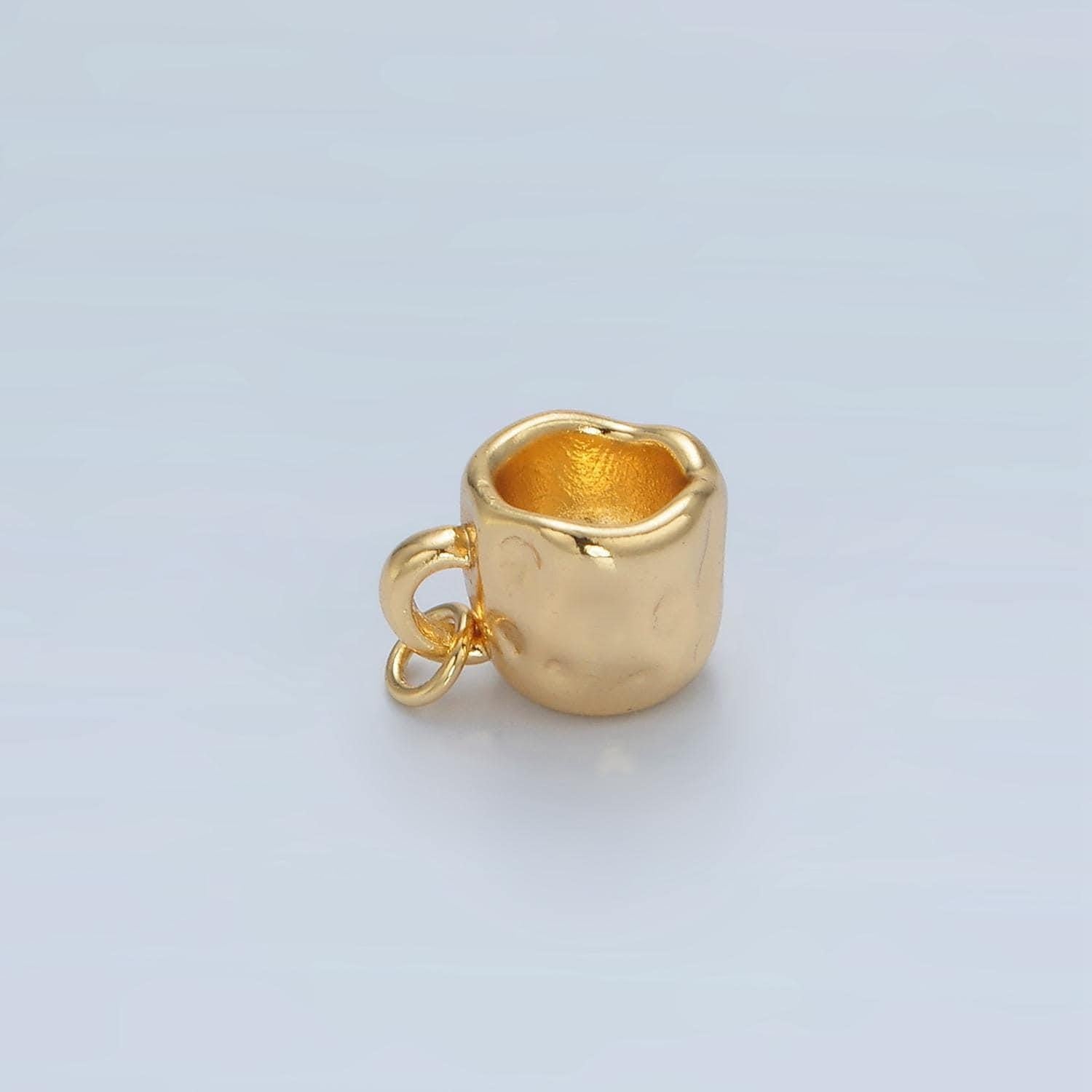 24k gold filled camping cup charm small glass charm for travel, girl scout jewelry inspired ag904