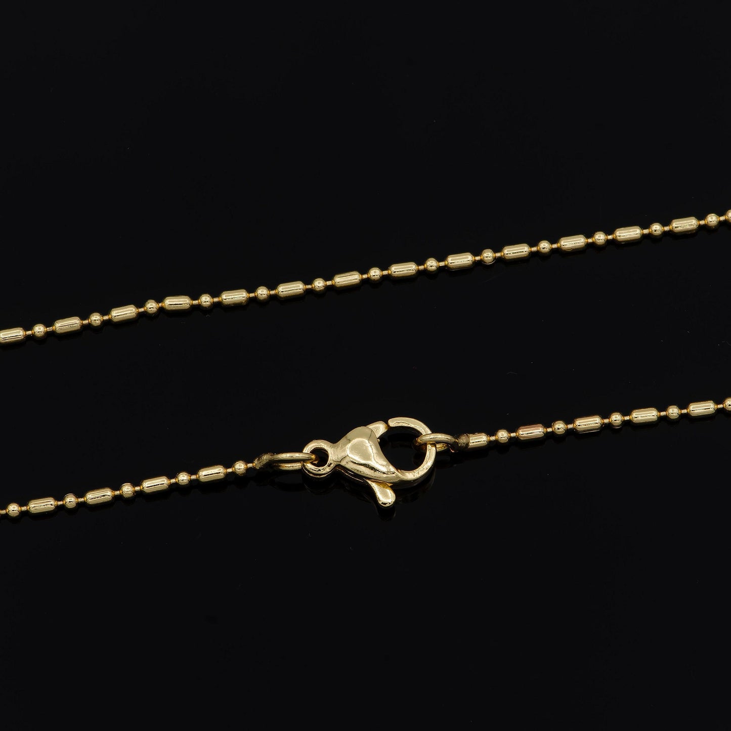 1pc 16'' ready to use 24k gold bead necklace chain, layering beaded chain, dainty beaded necklace, for chain necklace, 900