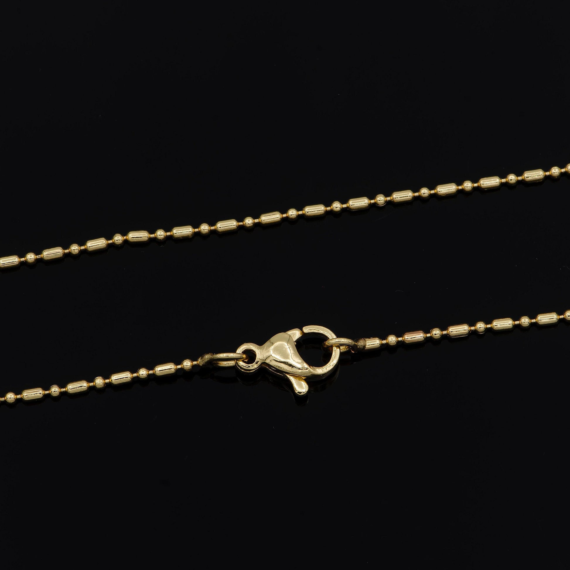 1pc 16'' ready to use 24k gold bead necklace chain, layering beaded chain, dainty beaded necklace, for chain necklace, 900