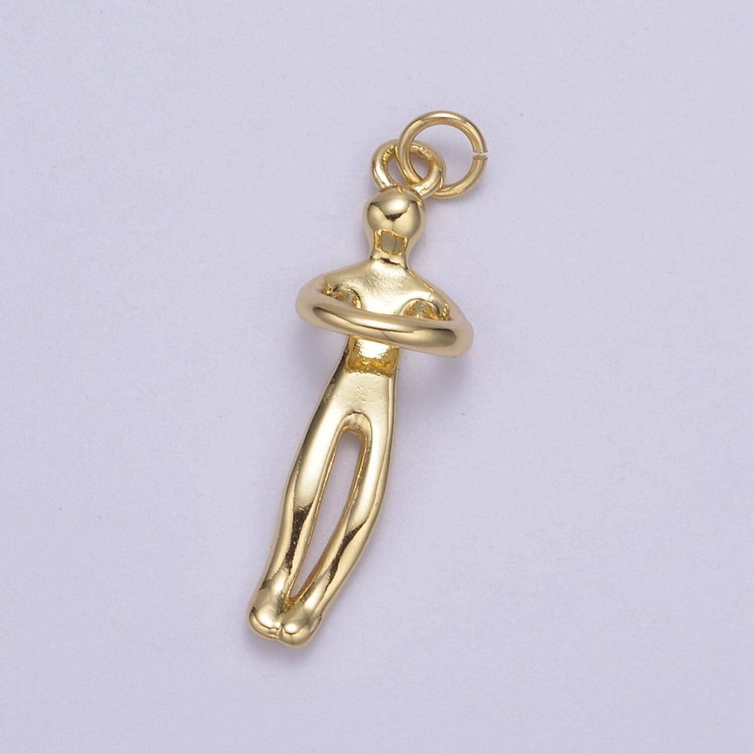 Gold hugging couple charm soulmate necklace pendant for valentine eternal love gift, wedding anniversary gift n-448