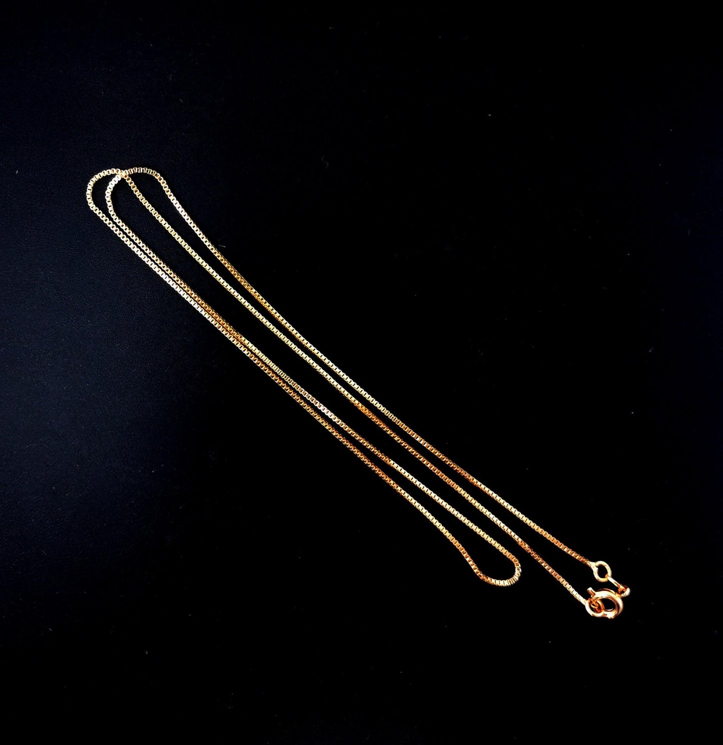 1pc 17.7'' ready to wear 18k gold square box chain necklace, layering dainty box chain for jewelry making with pendant supplies, 428